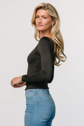 Roe Square Neck Top | Black